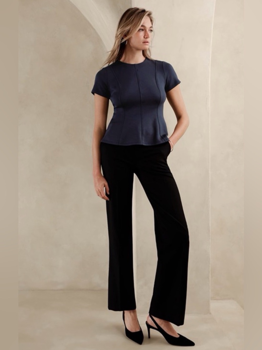 Banana Republic Scuba Seamed Top